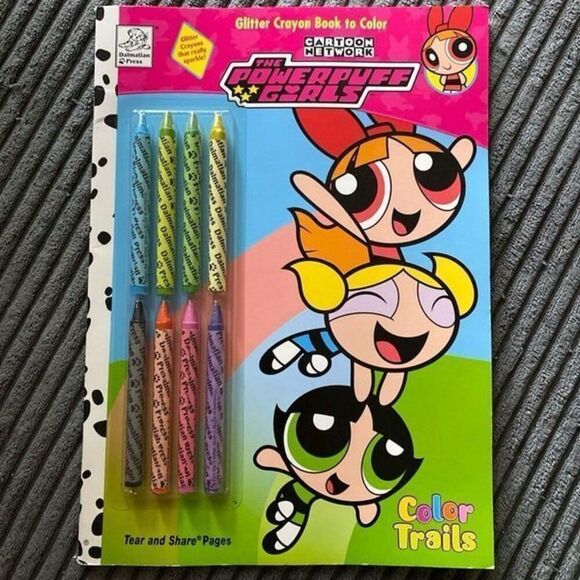 The Powerpuff Girls Coloring Book Y2k New Set With glitter crayons NEW NOS - Picture 11 of 12